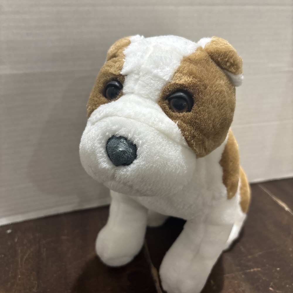 Aurora Classic Plush Bulldog Dog Realistic Stuffed Animal  12" 1996 Vintage RARE
